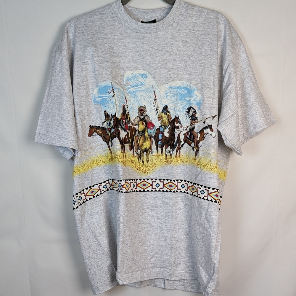 Vintage 90s Deadstock Habitat Native American Eagle Tee